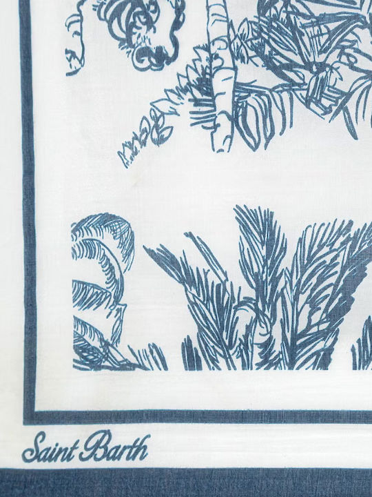 Mc2 Saint Barth Thaiti Silk Jungle Oceania Long Pareo Women Mc2 Saint Barth Λευκο Μπλε Tait001-09735l Mc2 Saint Barth Thaiti Silk Jungle Oceania Long Pareo Women Mc2 Saint Barth Λευκο Μπλε Tait001-09735l