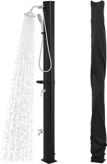Costway Pool-Dusche Solar aus PVC 216,5x14,5x18 cm Schwarz