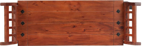 Dining Bench With Wooden Brown Surface 111x37x60cm
