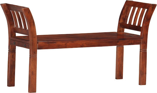 Dining Bench With Wooden Brown Surface 111x37x60cm