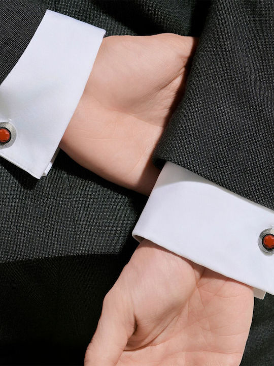 MontBlanc Cufflinks in Orange Colour Steel