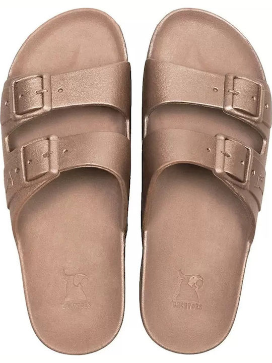 Flip Flops In Sandal Style In Gold Colour