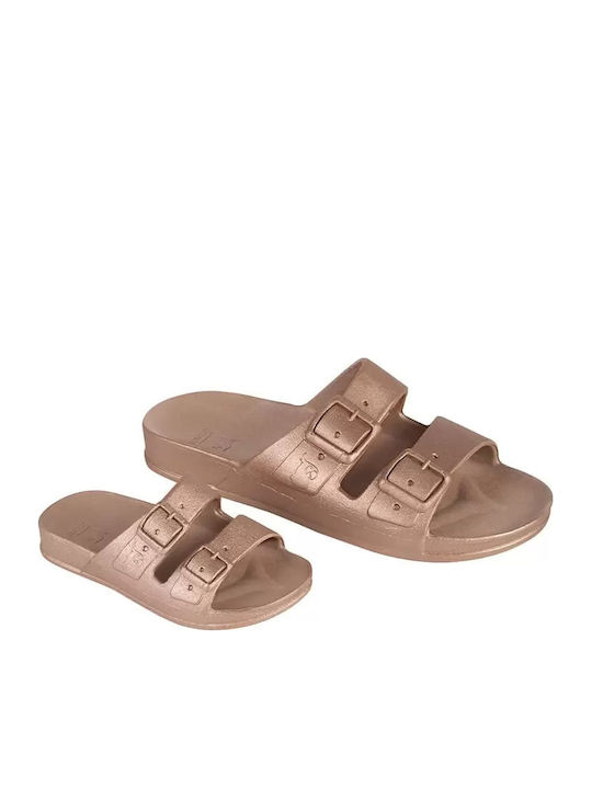 Flip Flops In Sandal Style In Gold Colour