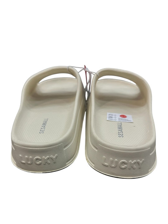 Flip Flops With Platforms In Beige Colour