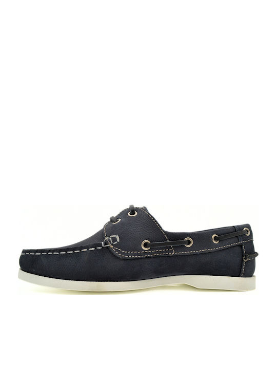 Leather Men's Boat Shoes in Blue Colour