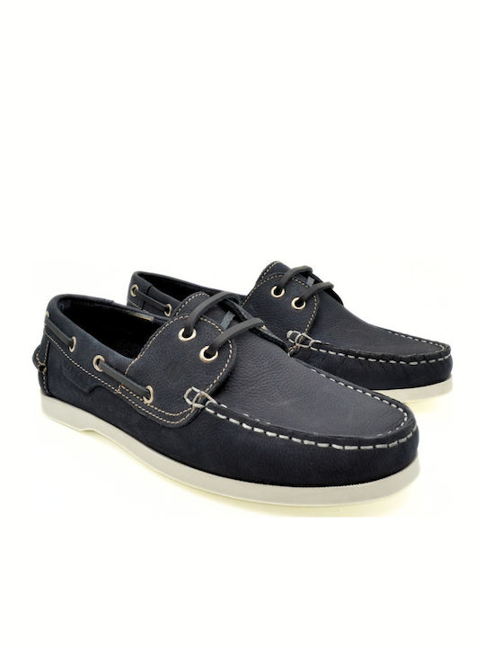 Leather Men's Boat Shoes in Blue Colour