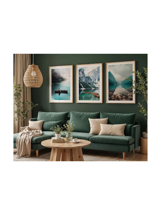 Poster Lake Pst25111 40cm X 50cm Premium Black Wooden Frame