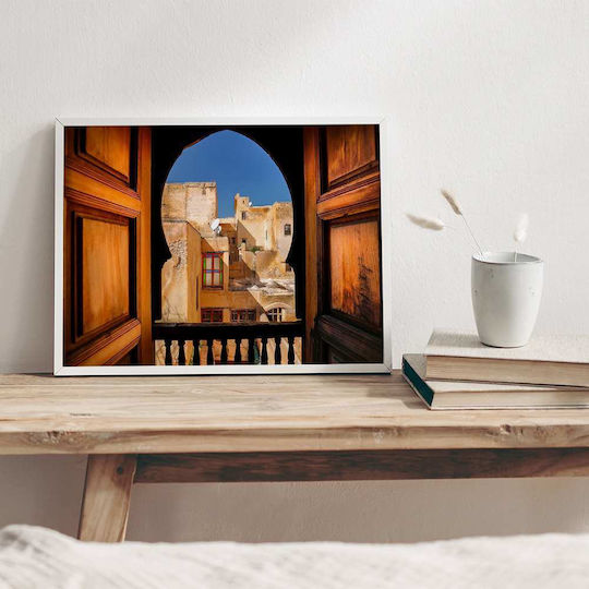Poster Arabic Balcony View Pst2594 40cm X 50cm Premium Μαύρο Ξύλινο Κάδρο