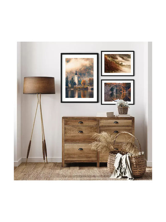 Poster Rakotz Bridge Pst25123 40cm X 50cm Premium Μαύρο Ξύλινο Κάδρο