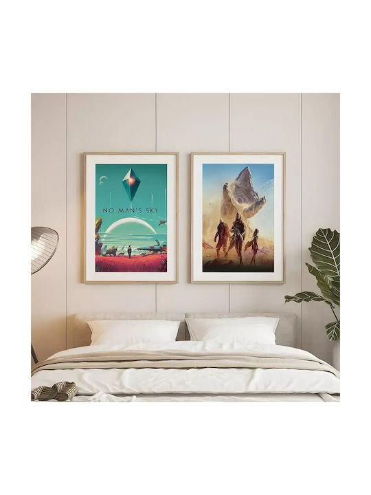 Gaming Poster No Mans Sky Gm2342 40cm X 50cm Premium Μαύρο Ξύλινο Κάδρο
