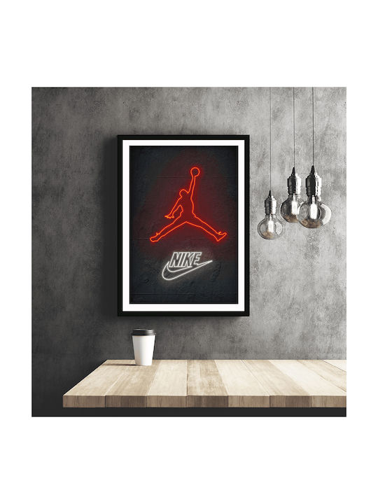 Poster Air Jordan Sneakers Snk090 40cm X 50cm Premium Μαύρο Ξύλινο Κάδρο