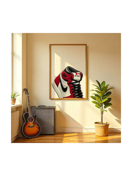 Poster Chicago Air Jordan 1 Snk41b 40cm X 50cm Premium Μαύρο Ξύλινο Κάδρο