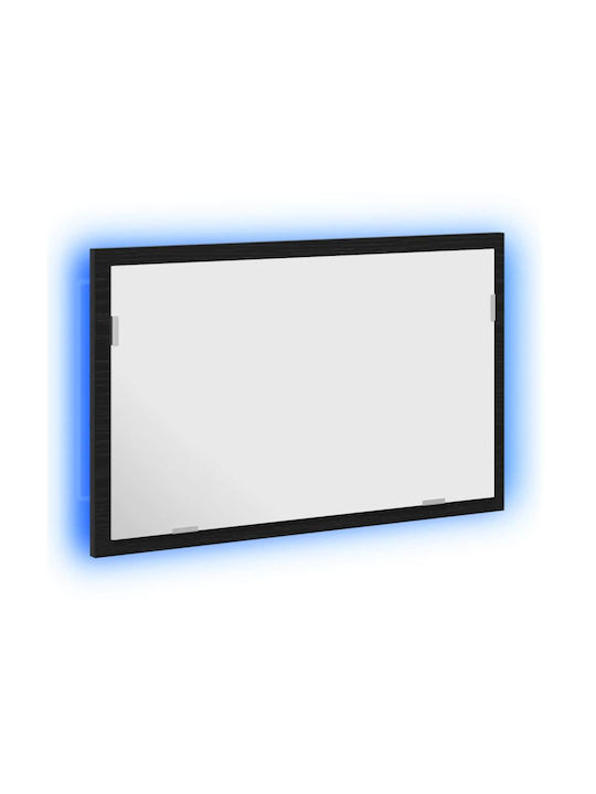 vidaXL Oglindă de Baie cu Lumini LED 60x37 cm Neagră