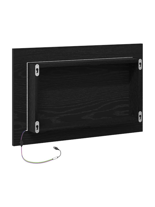 vidaXL Oglindă de Baie cu Lumini LED 60x37 cm Neagră