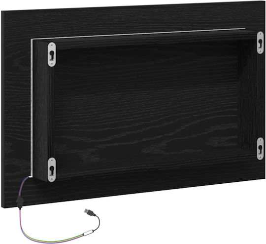 vidaXL Bathroom Mirror Led 60x37cm Black