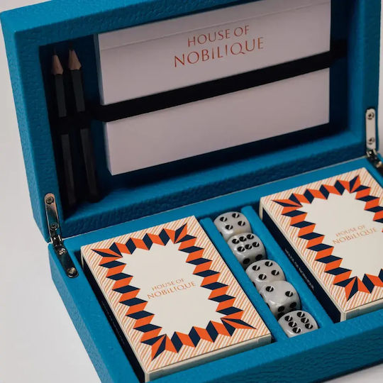 Premium Playing Cards House Nobilique Natural Leather Box Blue