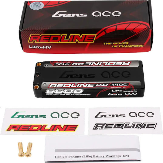 Gens Ace Μπαταρία Li-Po 7.4V 6600mAh 140C 2S για Τηλεκατευθυνόμενο
