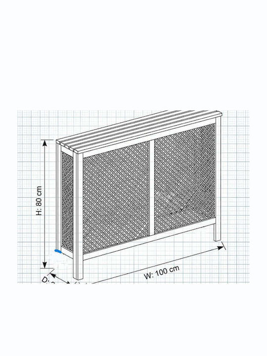 SteweHome Radiator Cover Made of Solid Wood Brown 96x18x77cm