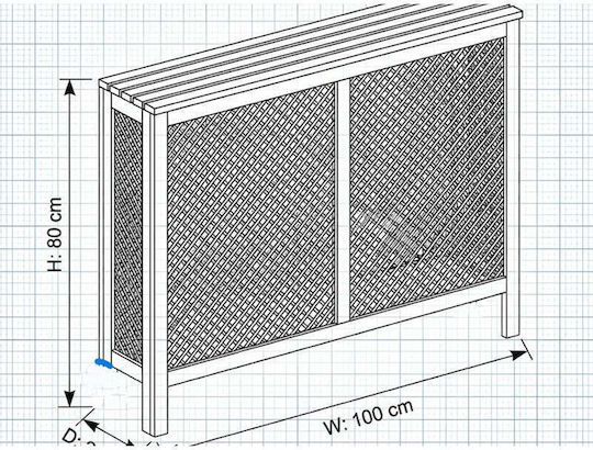 SteweHome Radiator Cover Made of Solid Wood Brown 96x18x77cm