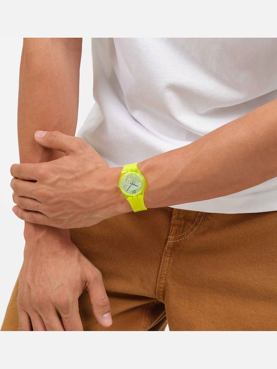 Swatch Ρολόι Μπαταρίας με Καουτσούκ Λουράκι