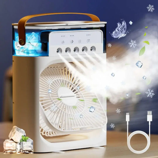Spring SDS-21148 Ανεμιστηράκι USB με Νερό και Φωτισμό 5W Λευκό