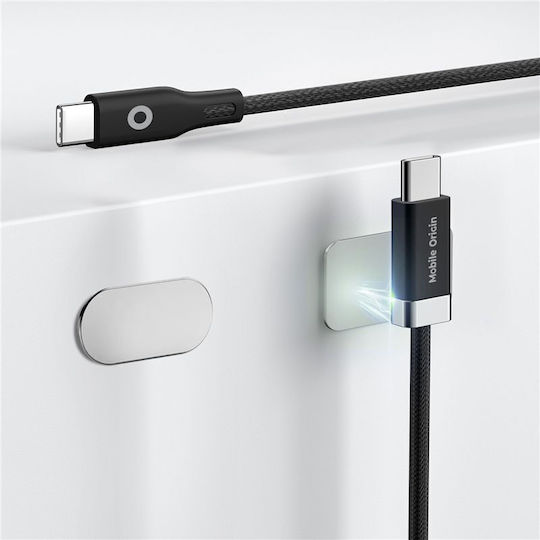 Mobile Origin Magnetic / Braided USB 2.0 Cable USB-C male - USB-C 60W Black 1.5m (MO-60WMS-CB6)