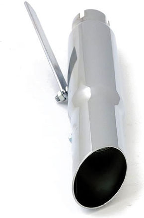MCS Motorrad Auspuffanlagen Shorty Slash Cut 1 3/4" & 1-1/2" Harley Davidson Andere Motorräder Chrom Universal Auspuff 16" Lang Chrom