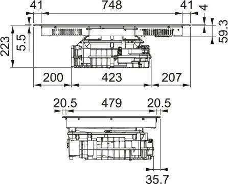 Franke MARIS 3ZONES FMA 8372 3Z R HI Индукционен Автономен Плот с Абсорбатор 83x52см 3105001139