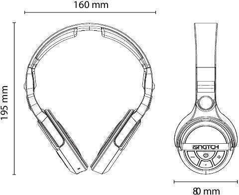 iSnatch Dhp2400g Ασύρματα / Ενσύρματα Over Ear Ακουστικά με 8 ώρες Λειτουργίας Μαύρα
