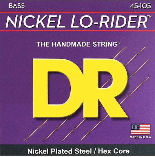 DR Nickel Lo-Rider Set of Bass Strings Nickel Plated Steel 45 - 105 Inches Medium