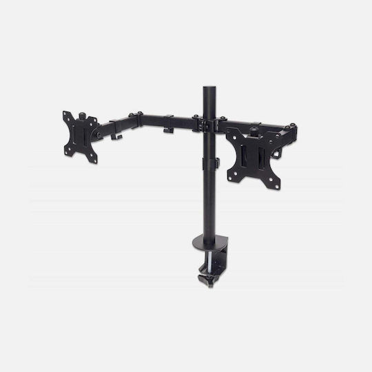 Manhattan Stand Desk Mounted for 2 Monitors up to 32" with Arm (461528)