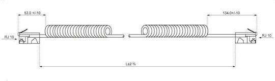 Intellinet Spiral Telephone Cable RJ10 4P4C 2m Black (216300)