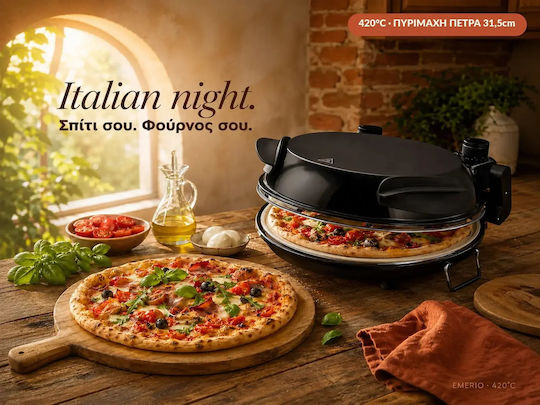Emerio Pizza Maker 1200W Black