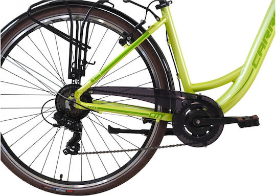 Carrera Bicicletă de Oraș 28" 2026 Verde cu 7 Viteze