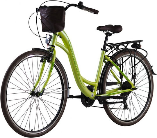Carrera Bicicletă de Oraș 28" 2026 Verde cu 7 Viteze