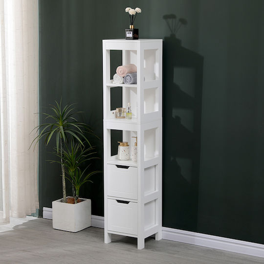 Pakketo Kelby Floor Bathroom Column Cabinet L30xD30xH144cm White