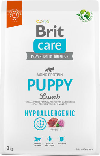 Brit Care Puppy Hypoallergenic 1kg Ξηρά Τροφή χωρίς Γλουτένη για Κουτάβια με Αρνί