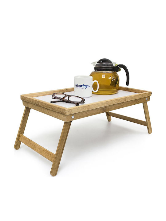 Bakaji Tavă de Pat din Bambus 50x30x22cm