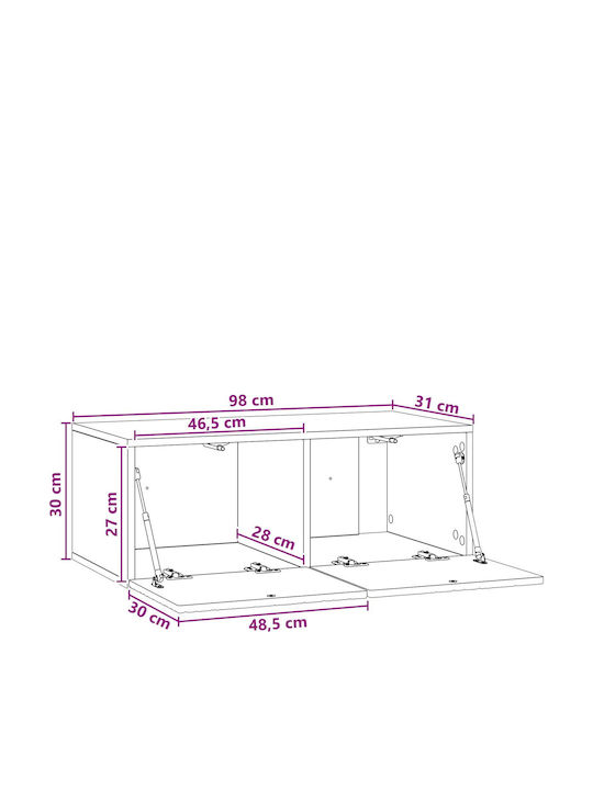 TV-Ständer Weiß M98xP31xH30cm