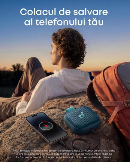 Anker Boom Go 3i Αδιάβροχο Ηχείο Bluetooth 15W με Διάρκεια Μπαταρίας έως 24 ώρες Μπλε