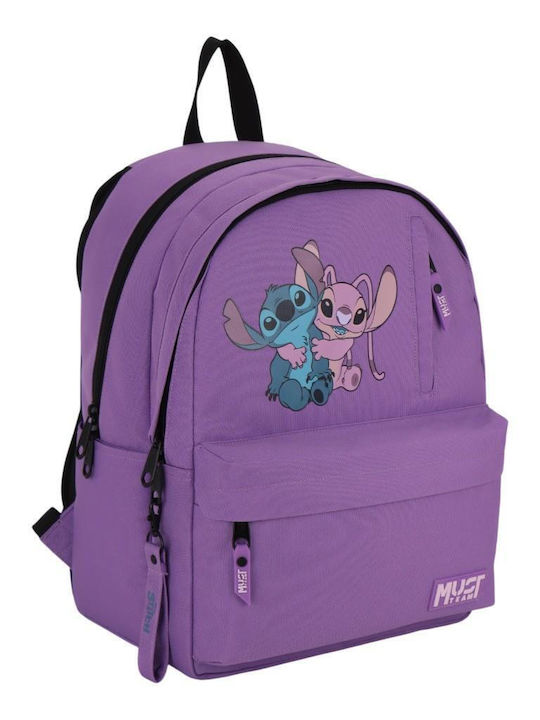 Раница Must Team Monochrome Classic 32x19x42 2 Централни Джоба Светлолилава Stitch & A