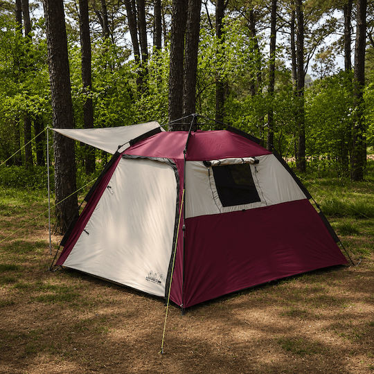 Keumer Αυτόματη Σκηνή Camping Κόκκινη για 3 Άτομα