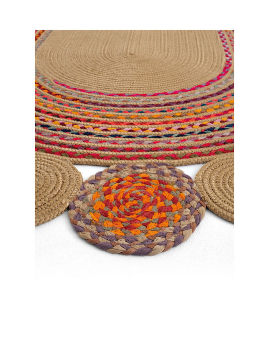 SteweHome Rectangular Summer Jute Coral Rug 100x150cm