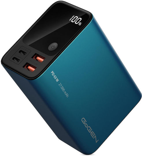 GoGEN Power Bank 27000mAh with 2 USB-A Output Ports and 2 USB-C Output Ports Blue