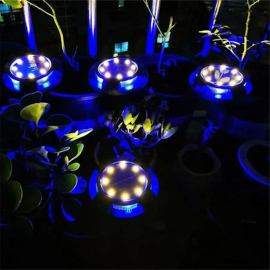 Impermeabil Set 4 Lămpi Solare de Grădină RGB cu Fotocelulă