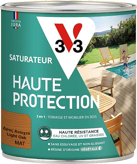 V33 High Protection Decking Συντηρητικό Deck Νερού Δρυς Ματ 1lt