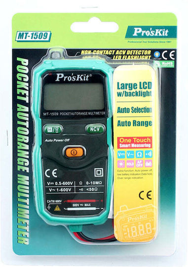Proskit Ψηφιακό Πολύμετρο Τσέπης MT-1509