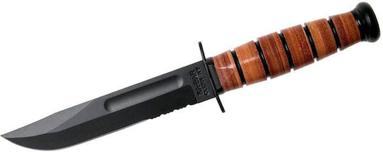 Ka-Bar Single Mark Short Μαχαίρι Καφέ σε Δερμάτινη Θήκη