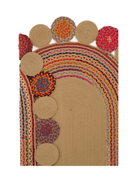 SteweHome Rectangular Summer Wicker Coral Rug 100x150cm