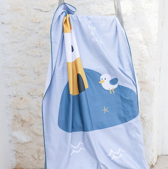 Saro Πετσέτα Παραλίας Microfiber Navy Hugs 90x160εκ 64323
